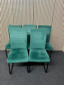 Switch Green velour fabric high back dining chair (SET OF 6)  44382 2 image