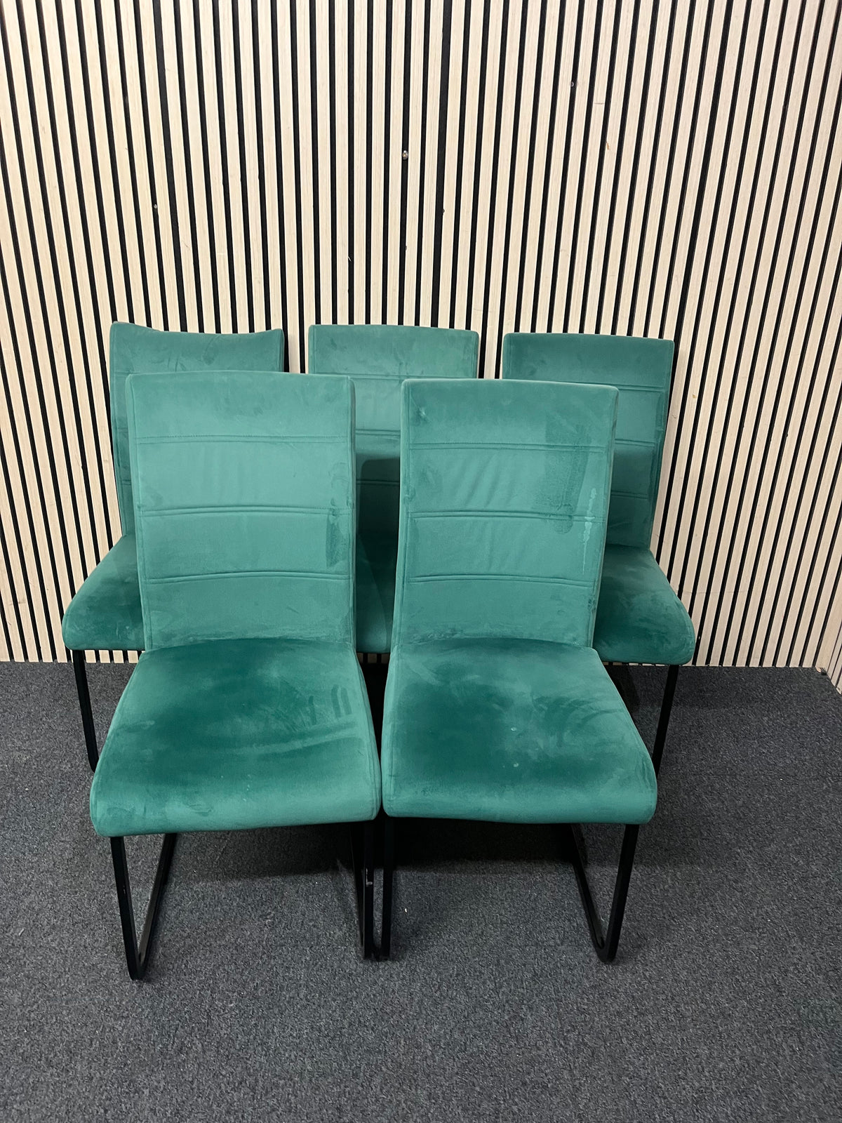 Green velour fabric high back dining chair (SET OF 6)  44382