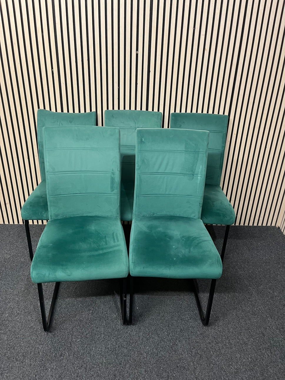 Green velour fabric high back dining chair (SET OF 6)  44382