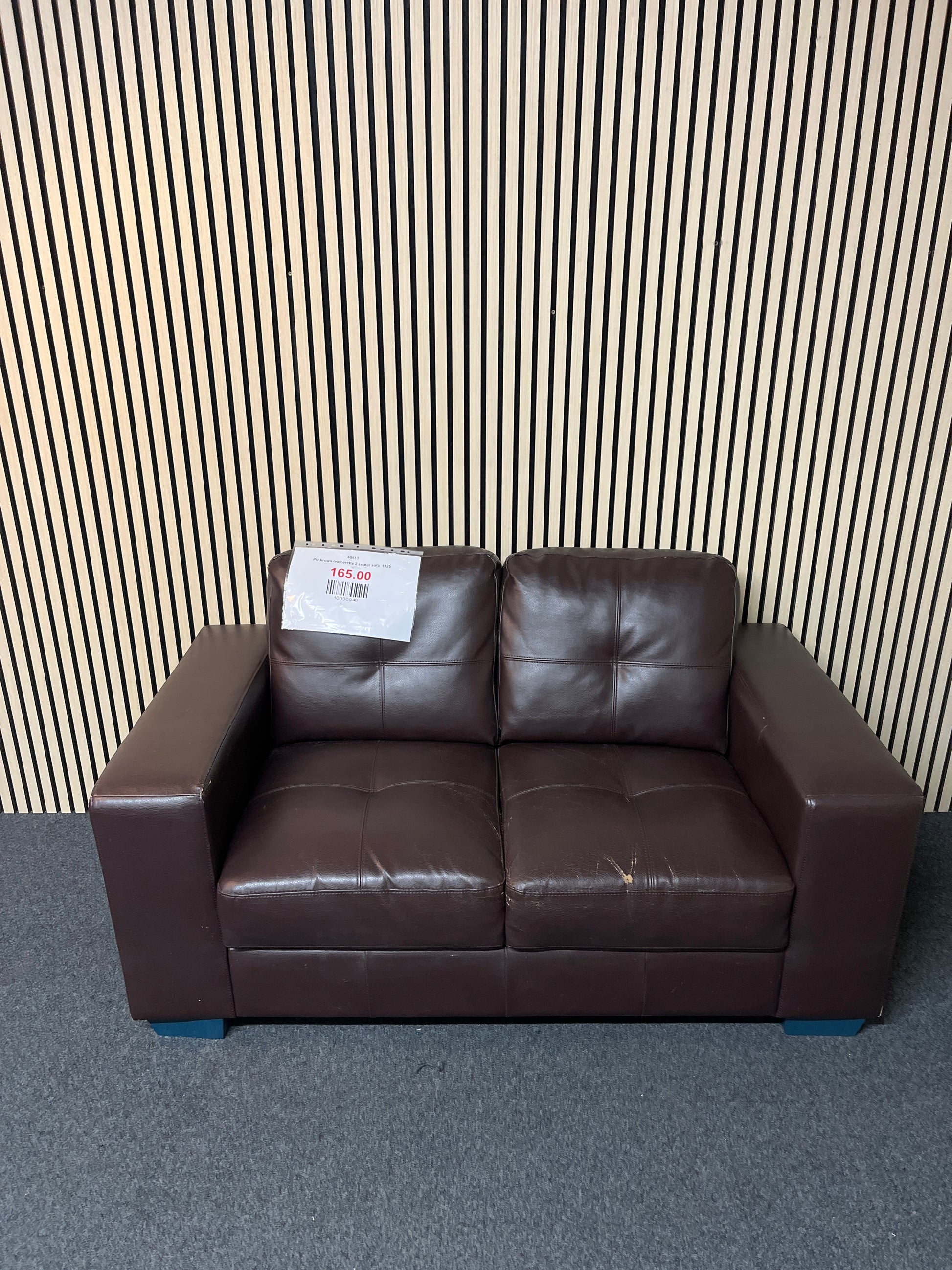 PU brown leatherette 2 seater sofa  1325