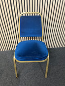 Switch Blue fabric metal framed gold effect stacking banquet chair 2 image