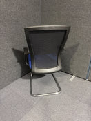 Switch NEW Ronan chrome cantilever frame conference chair with mesh back - black or blue fabric 2 image