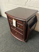 Switch Ornate mahogany 5 drawer bedside locker with storage compartments on either side 3225 2 image