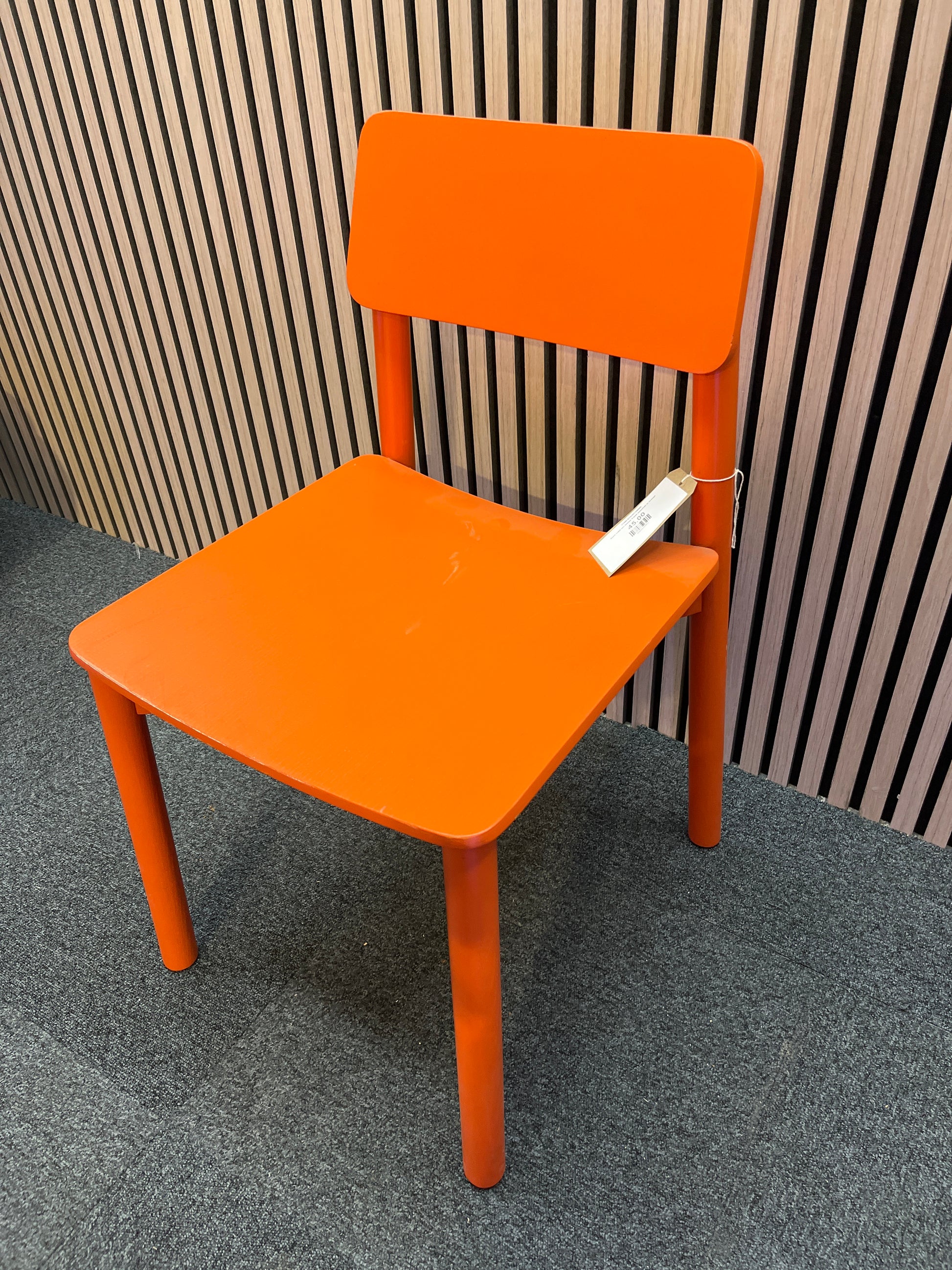 Stark solid ash timber frame sidechair in orange