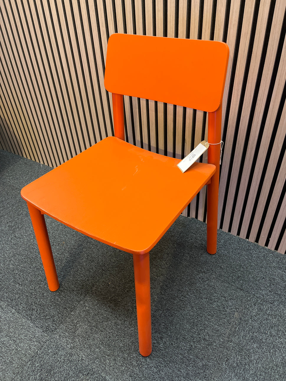 Stark solid ash timber frame sidechair in orange