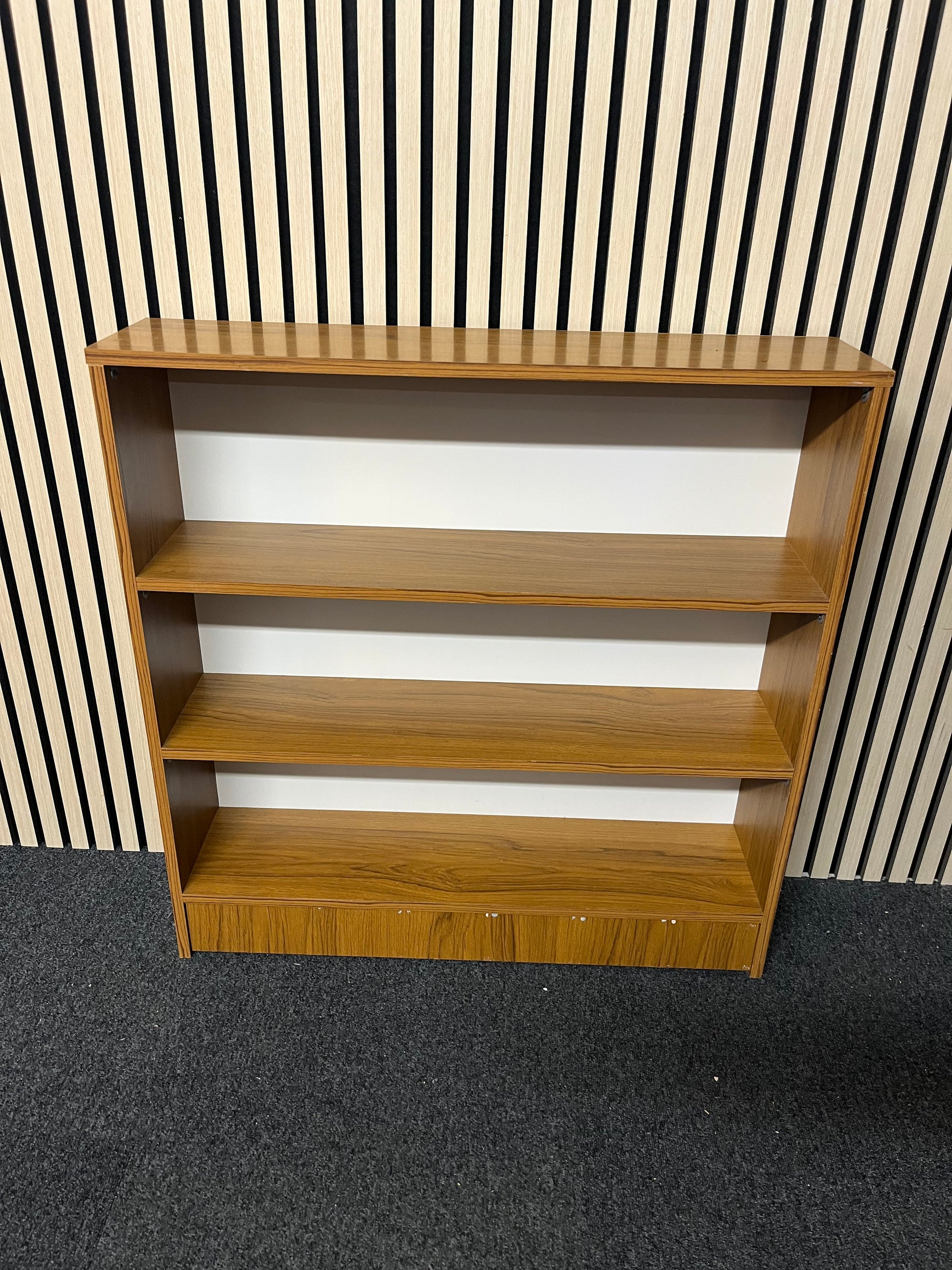 Teak laminate low open bookcase 2325