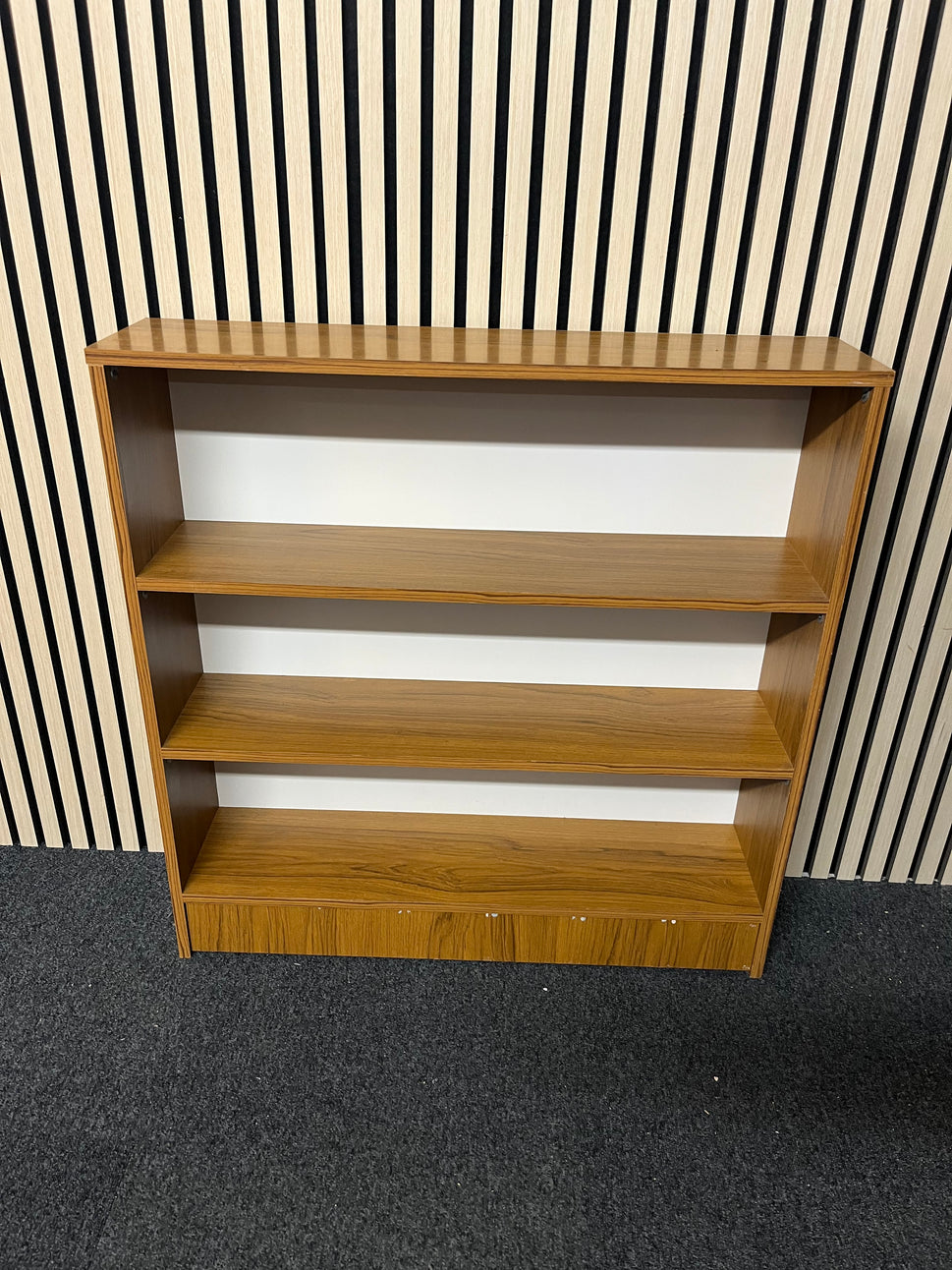 Teak laminate low open bookcase 2325