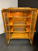 Switch Solid pine 2 door glass display unit (H  128 x W  105 x D 58 cm) 3225 3 image