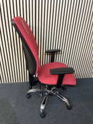 Switch Senza ergo 24hr ergonomic asynchro task chair with height adjustable arms - PASTEL RED FABRIC 3 image