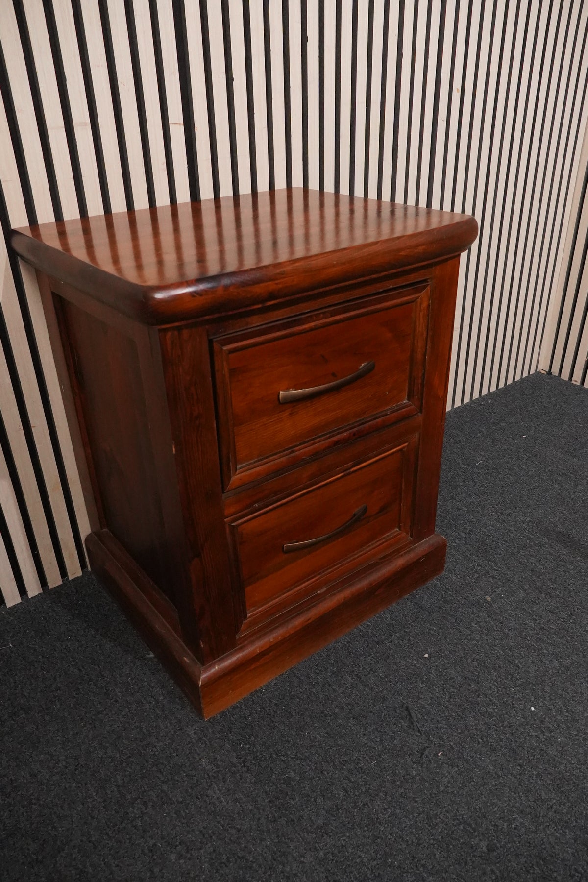 Two drawer solid wood bedside chest  44345