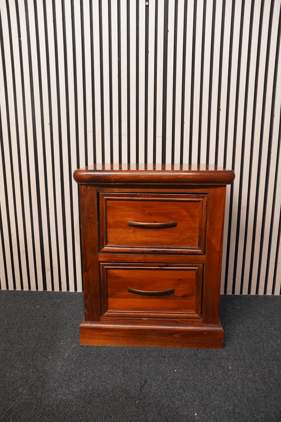 Two drawer solid wood bedside chest  44345