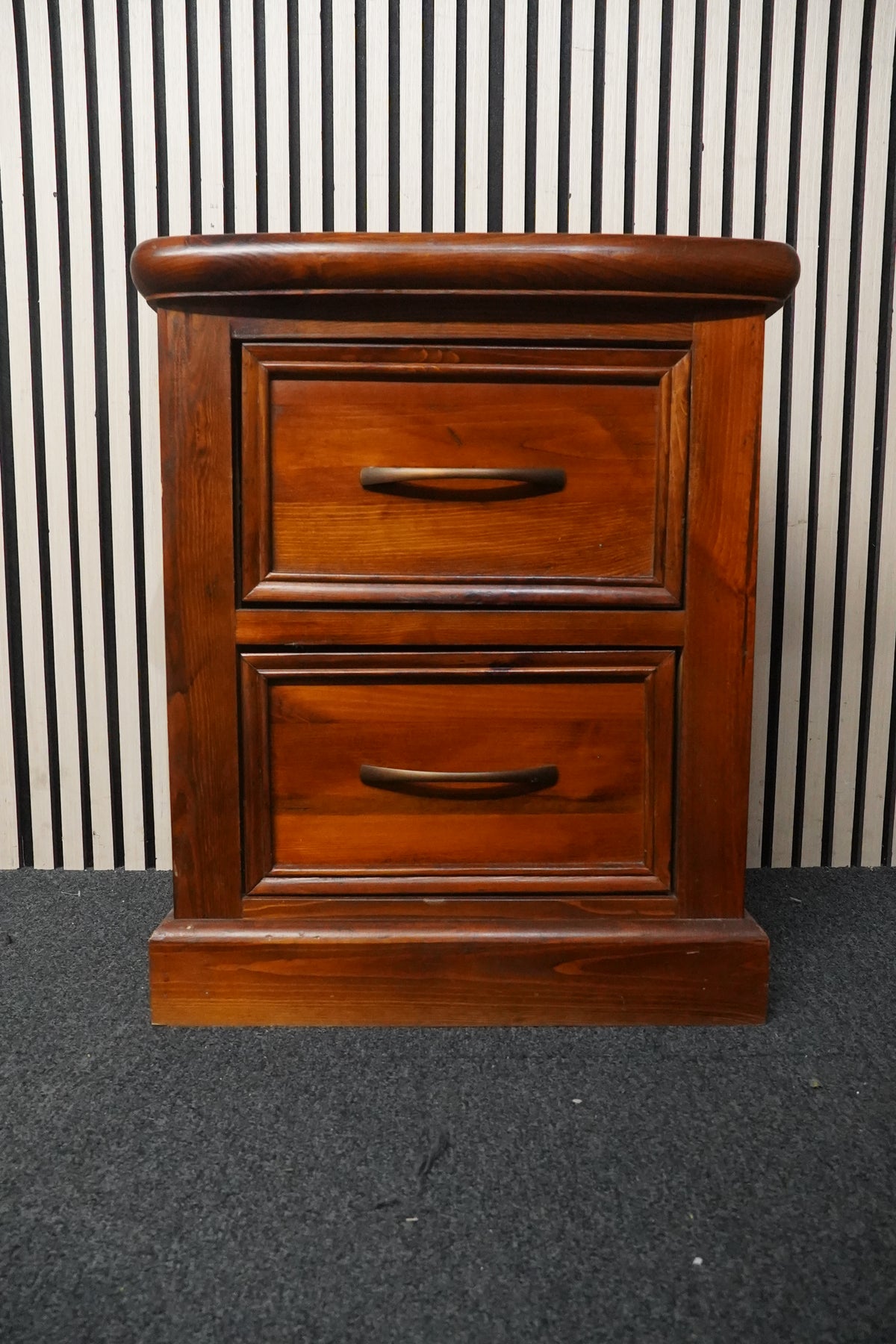 Two drawer solid wood bedside chest  44345
