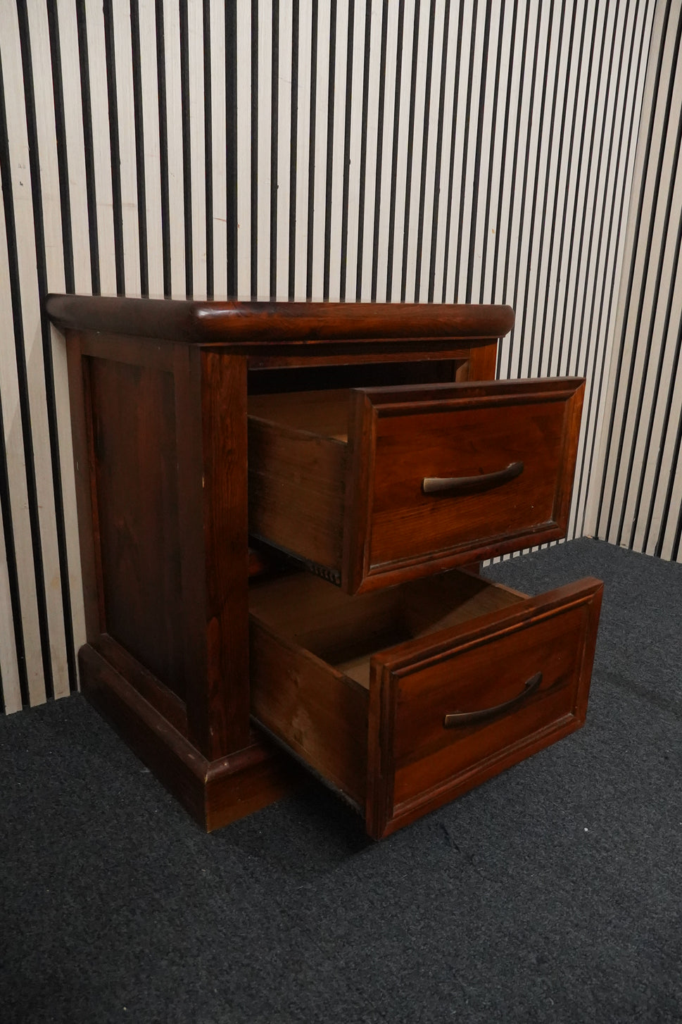 Two drawer solid wood bedside chest  44345