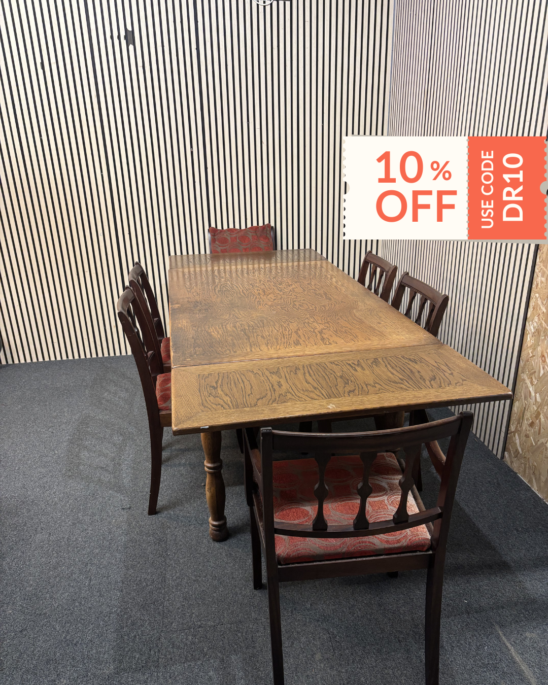 Large mahogany wooden extendable dining table(W 144, 224 extnd x D 90 cm) 3126