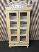 Switch Solid wood cream painted glass display unit with 2 base drawers  (H 198 x W 98 x D 41 cm) 2425 2 image