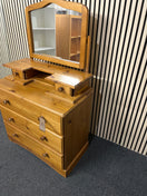 Switch Solid natural pine 3 drawer chest of drawers with mirror (H 144 x W 87 x D 46 cm) 3325 3 image