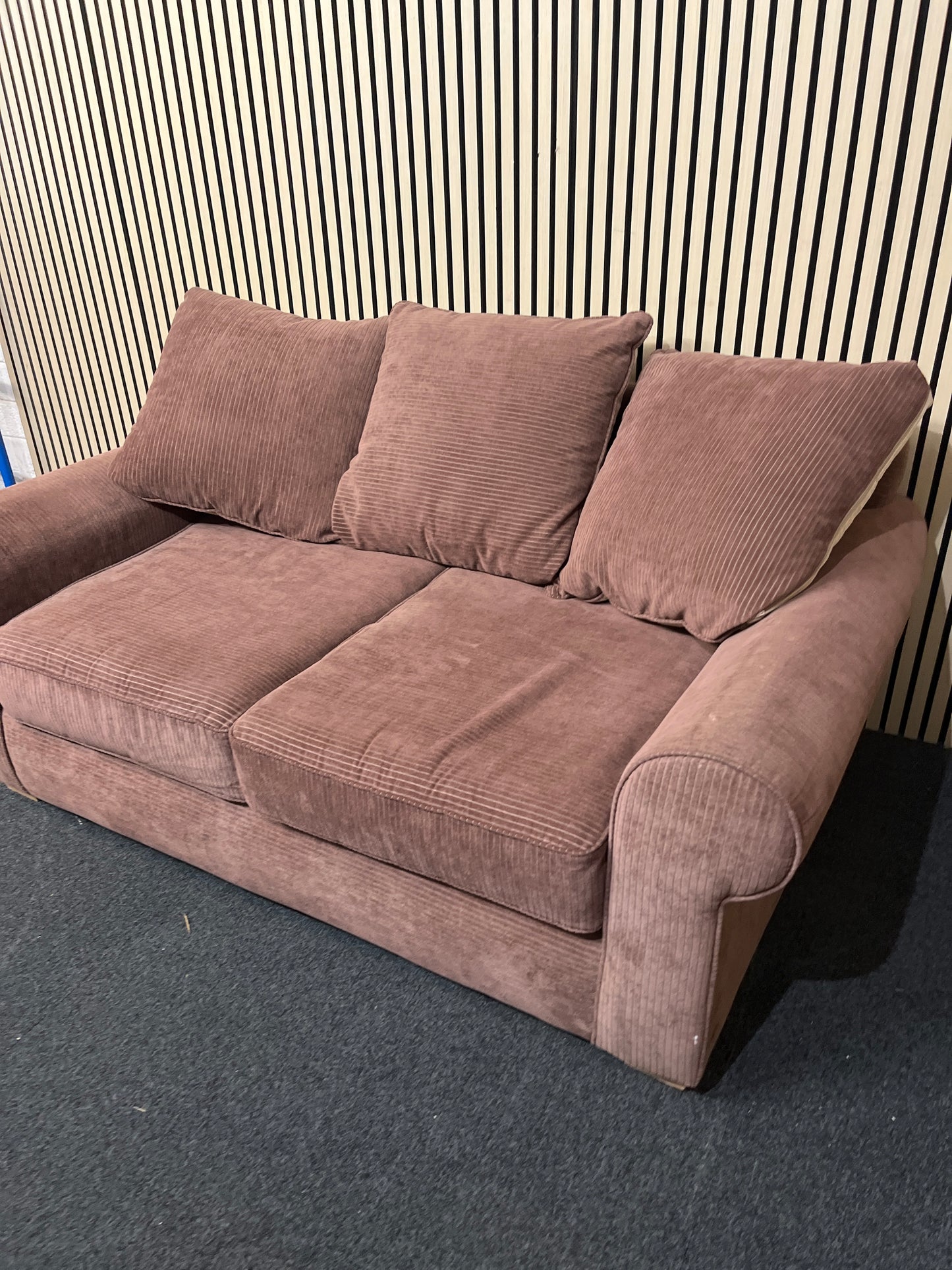 3 seater brown corduroy fabric sofa bed 3325