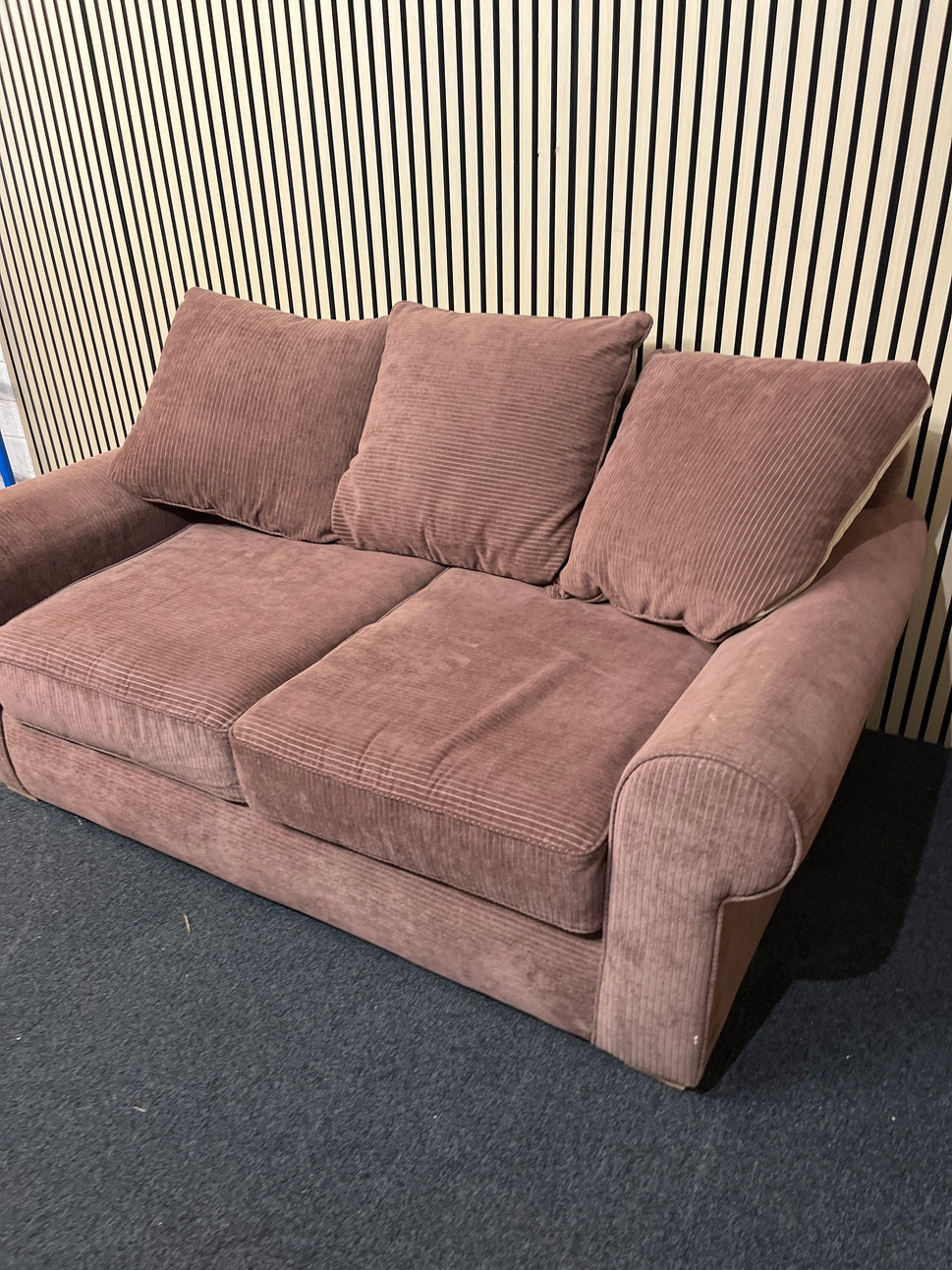 3 seater brown corduroy fabric sofa bed 3325