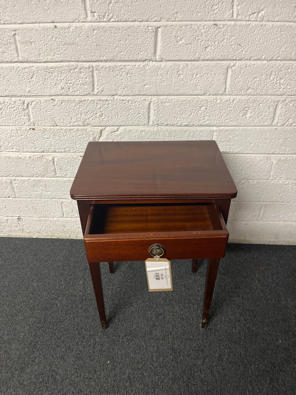 Mahogany 1 drawer lamp table (H 600 x W 450 x D 330 mm) 2225
