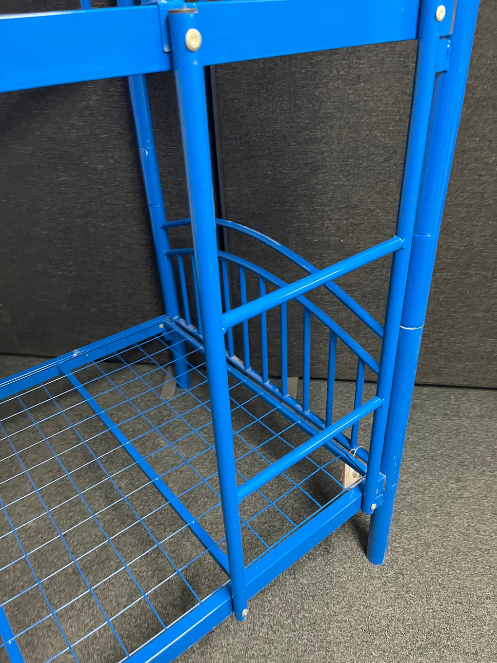 3ft blue powder coated metal framed bunk bed frame 1225