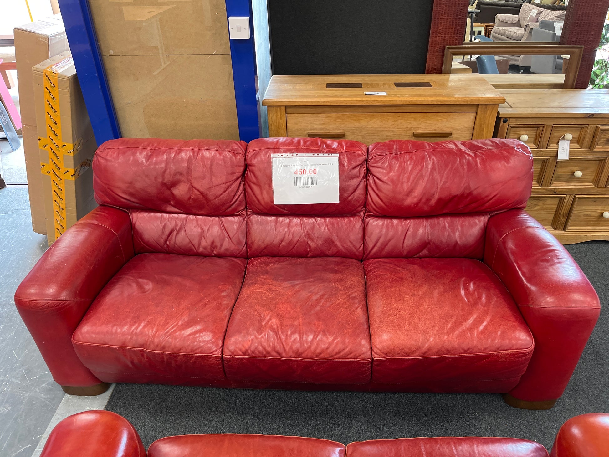 3+2 Italsofa Real leather wine fabric sofa suite 3125