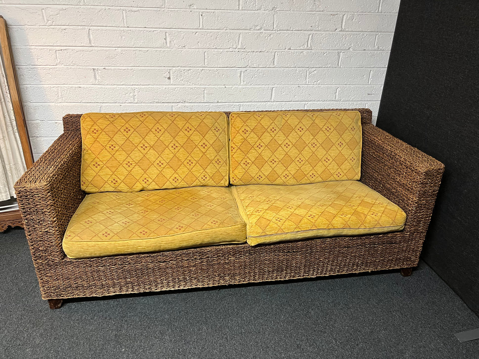 Large 2+1+1 rattan suite with mustard fabric suite 2225
