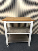 Switch Oak top butchers block with aliminium shelves on castors (H 90 x W 79 x D 51 cm) 2325 2 image