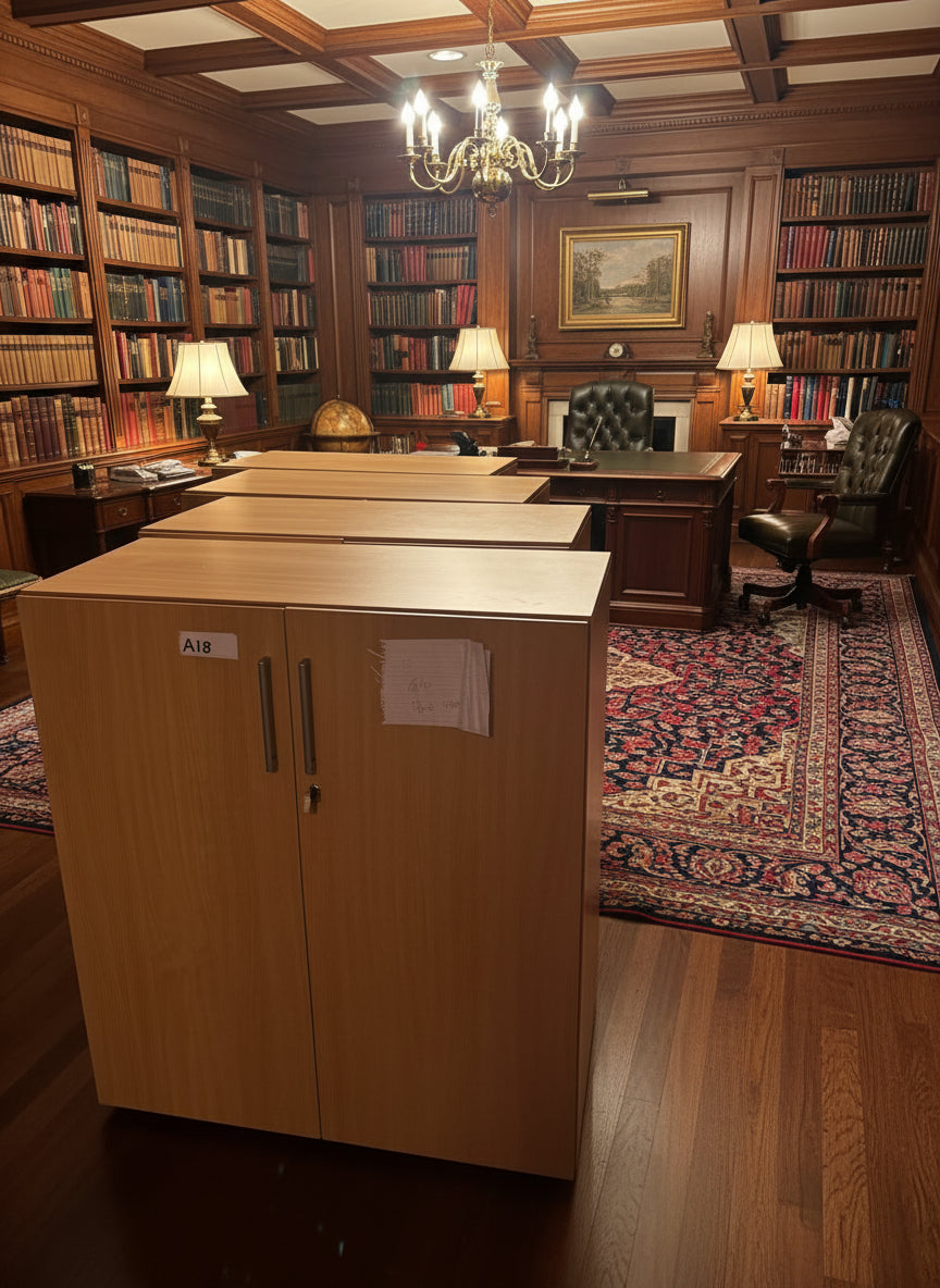 2 Door Storage Unit Beech Wood 115cm High  44cm deep 100cm wide VAT included