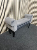 Crush grey fabric footstool  44715