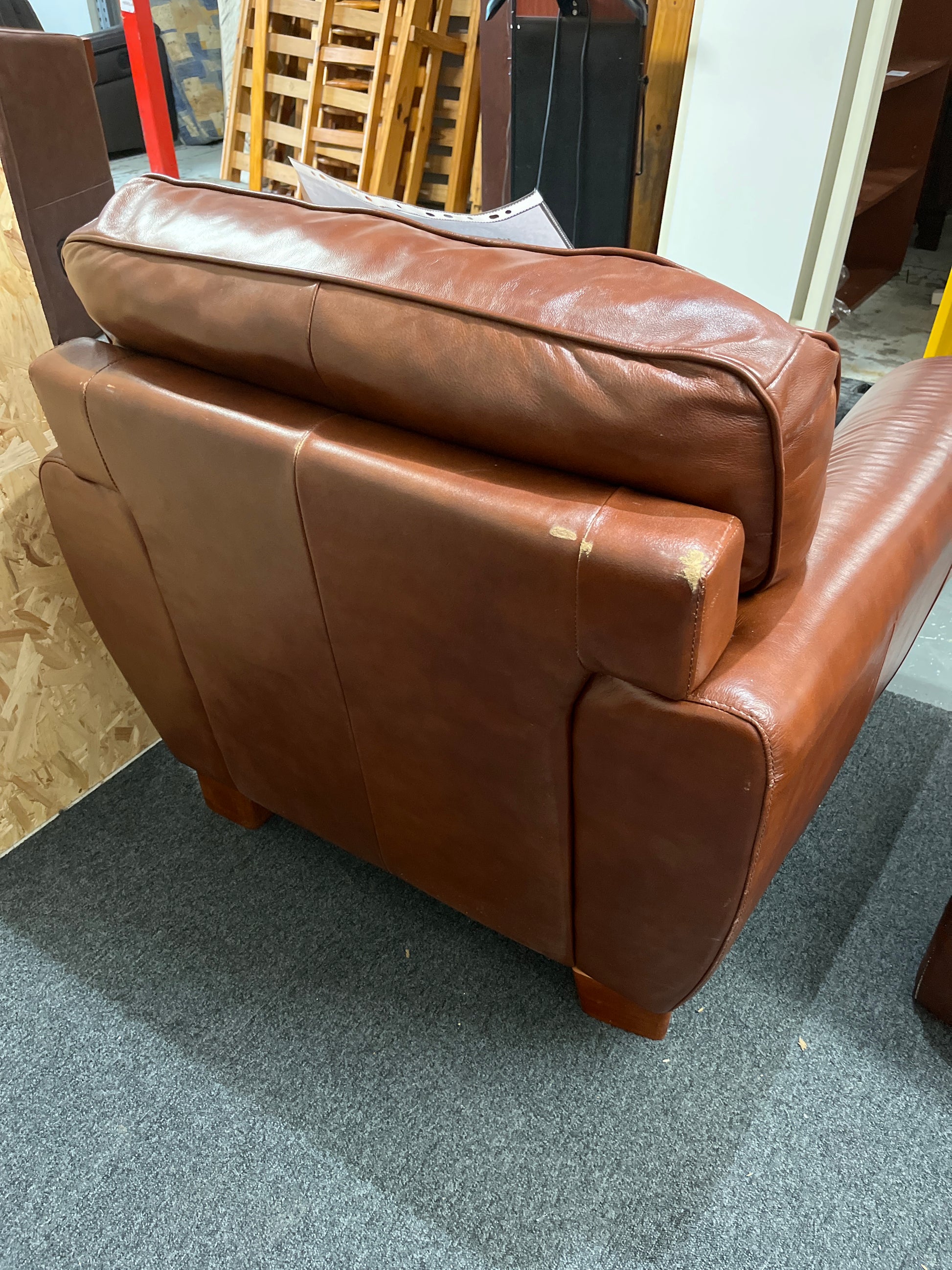 3+1+1+footstool tan leather sofa suite 2325