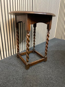 Switch Oak stained circular occasional table, barley twist legs  2425 3 image