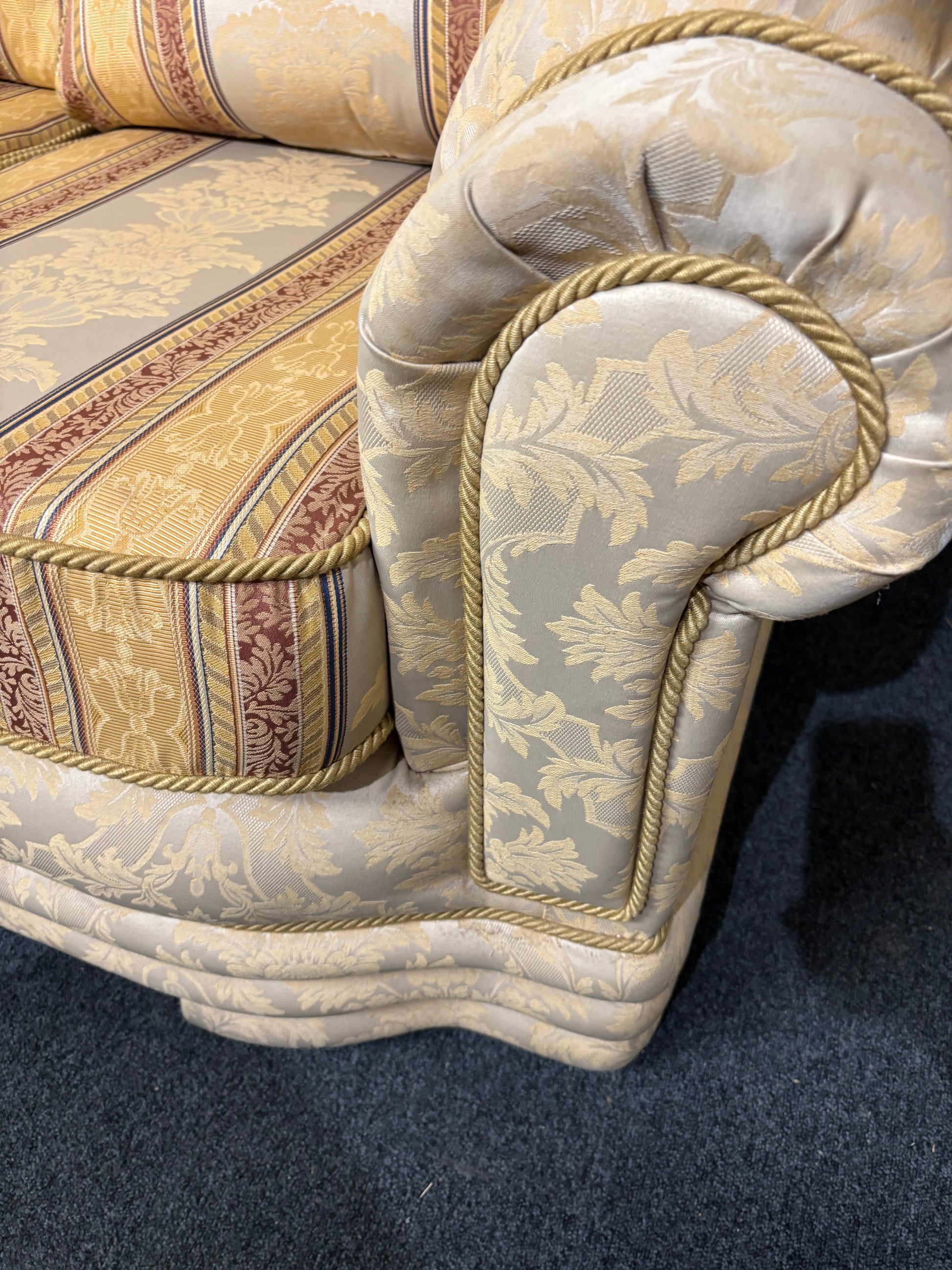 3+1+1 mixed cream fabric sofa suite with gold detailing 43677