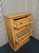 Switch Tall waxed pine 4 dwrs chest  H 130 x W 90 x 50 D  4225 3 image