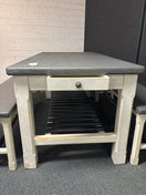Switch Solid wood painted large rectangular kitchen table with 2 matching benches 3225 3 image