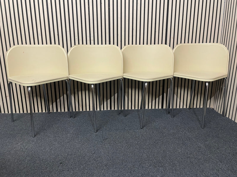 Cream leatherette curved dining chair (set of 4)
44616