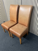 Switch Tan leather high back dining chair (SET OF 2) 1425 3 image