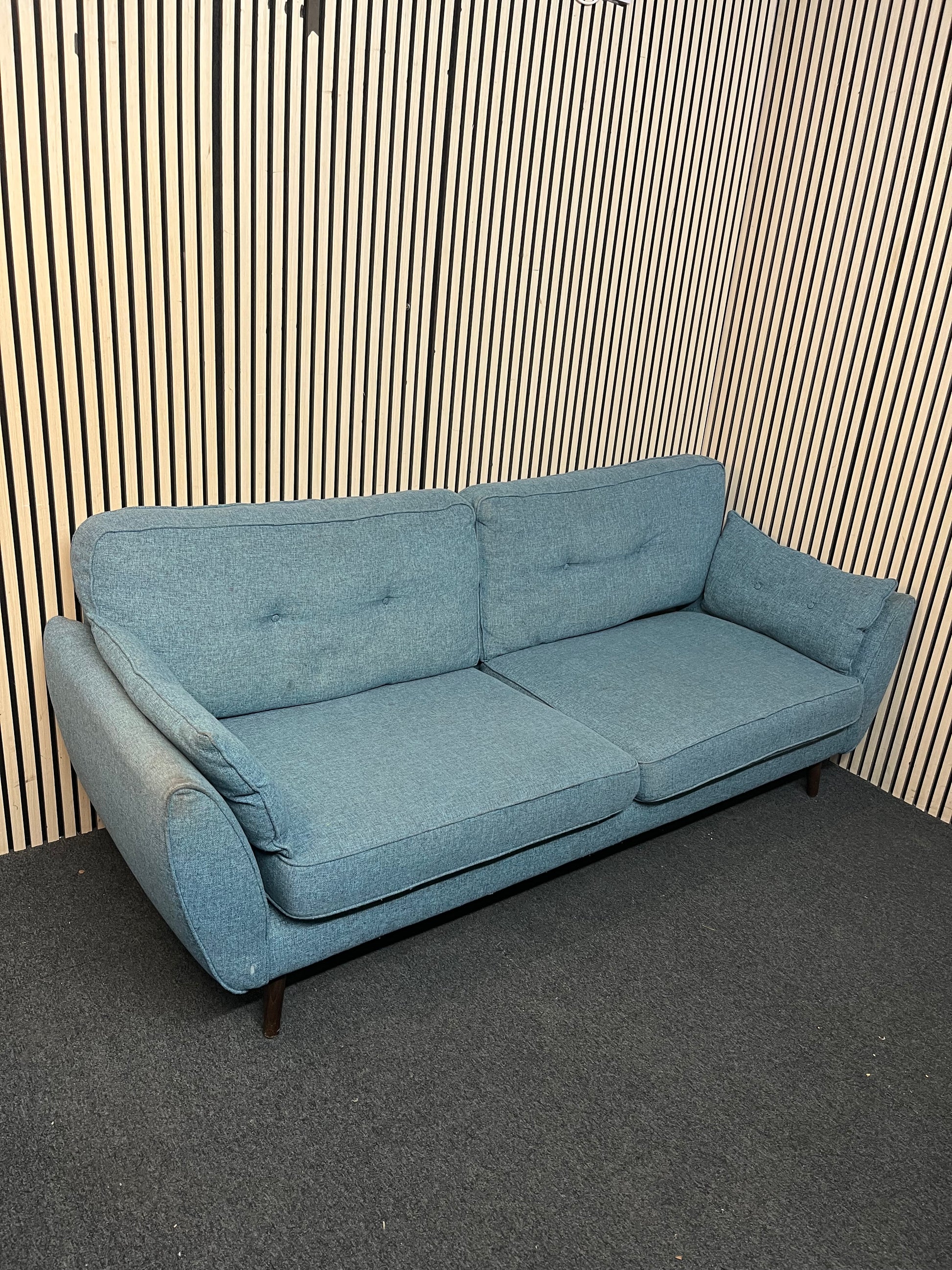 Large 3 seater Teal mixed fabric sofa (230 cm width) 43393