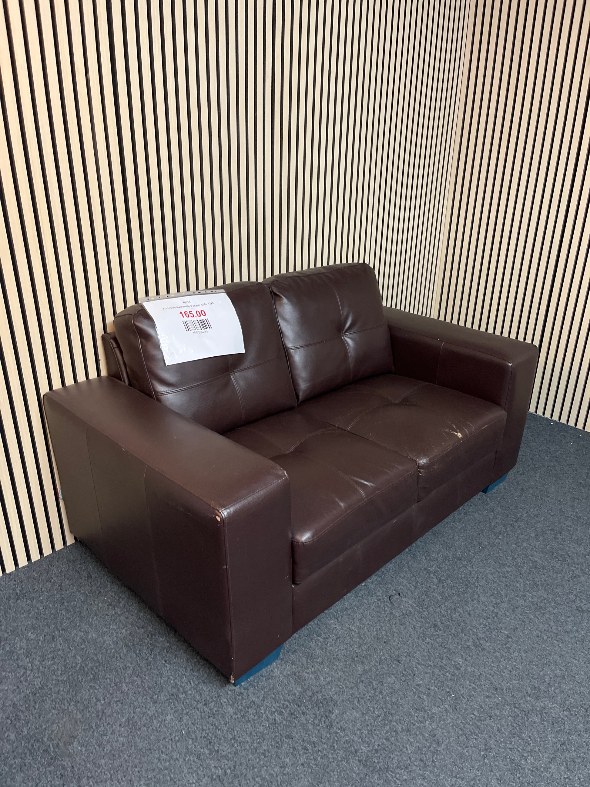 PU brown leatherette 2 seater sofa  1325