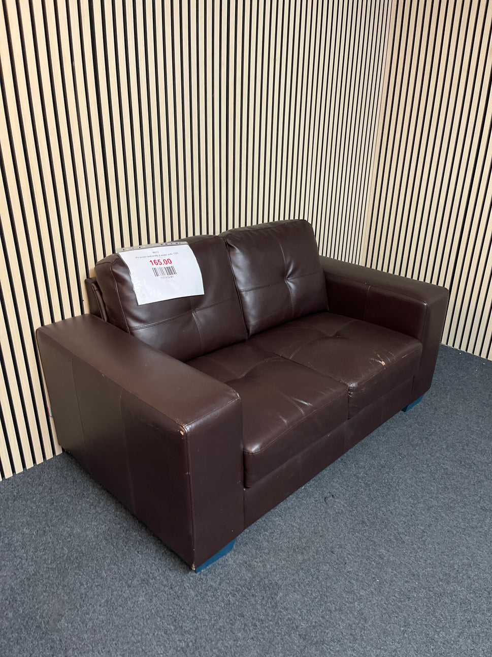 PU brown leatherette 2 seater sofa  1325