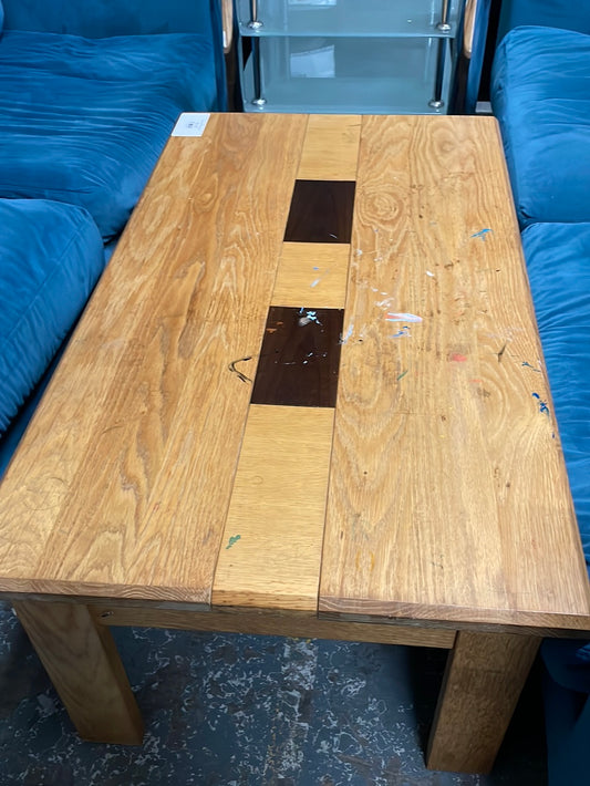 Oak rectangular low coffee table