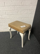 Switch Brown fabric footstool with white legs  1225 2 image