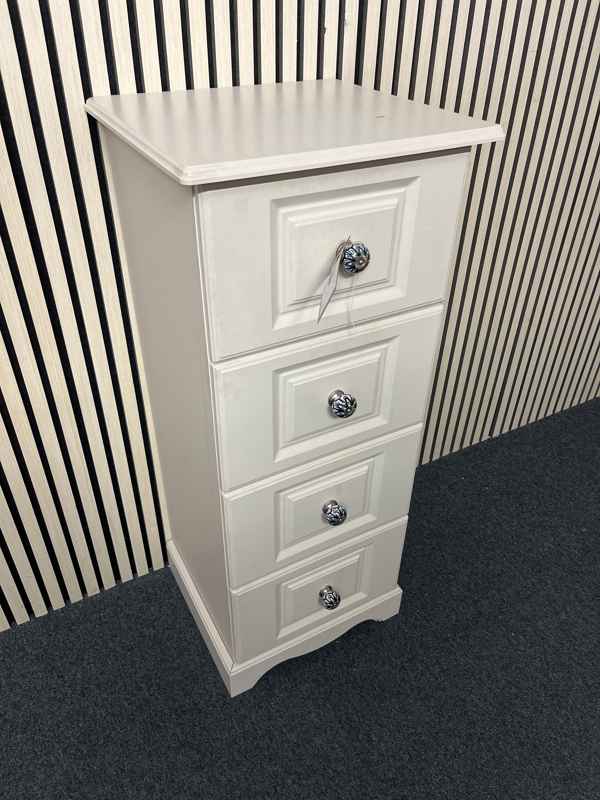 Cream laminate tallboy(H 108 x W 45 x D 42 cm) 3325