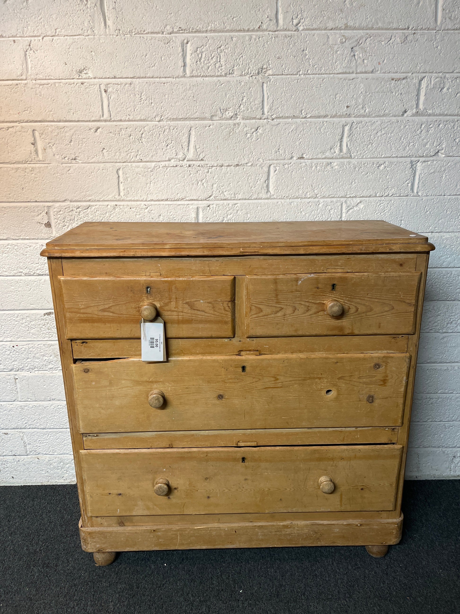 2+2 Pitch pine chest of drawers 2225