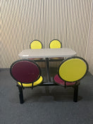 Switch Solid black metal framed mixed colour plastic cafeteria seating (H 73 x W 104 x D 60 cm) J3860 2 image