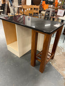 Switch Granite kitchen island with cream frame and dark wood shelf unit  2125 2 image