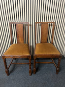 Switch Mahogany framed dining chair with yellow felt fabric seat (SET OF 2) 2325 2 image
