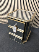 Switch Polished glass 3 drawer bedside locker 3325 2 image