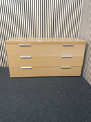 Light oak laminate 6 drawer chest, height 72 cm, width 139 cm, depth 55 cm  44707