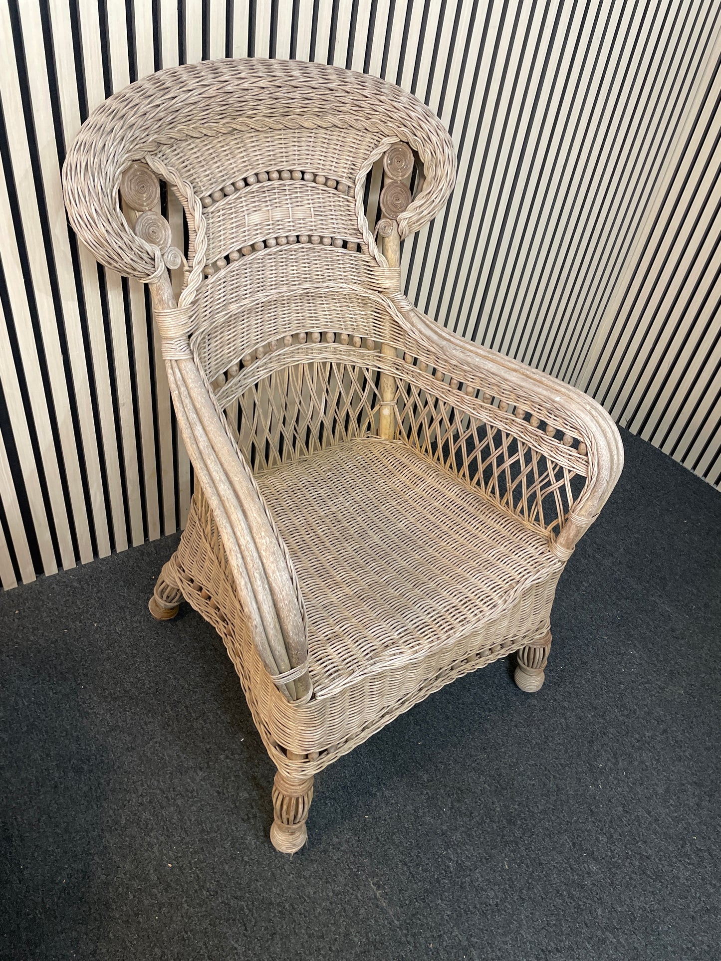 High back wicker armchair 1126