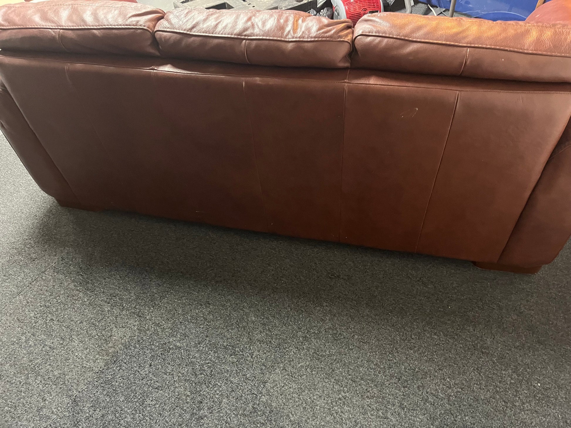 3 seater Italsofa dark brown leather sofa 2225